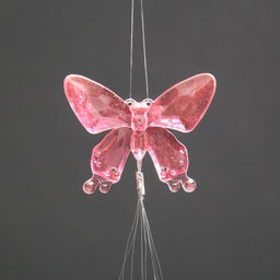 Цена за 2 шт. Музыка ветра «Бабочка с цветком», пластик, 4 трубочки, 40 см, МИКС