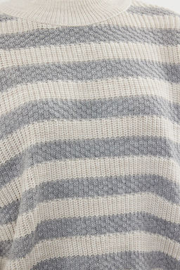 Ekru Genis Kal?p Cizgili Triko Kazak TWOAW23KZ00516 - Trendyolmilla фото 12