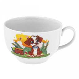 Чашка чайная фарфоровая Шарик 210мл, д8,5см, h6см, форма Янтарь (Россия)