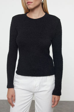 TRENDYOLMILLA Siyah Basic Tuylu Triko Kazak TWOAW25KZ00198