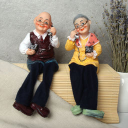 Цена за 2 шт. Фигурка Бабушка, Дедушка висячие ножки 20 см / YH0366 /уп 96/микс - Галеонтрейд фото 4