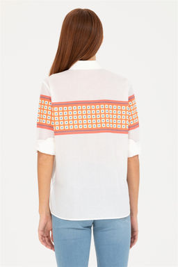 Женская рубашка лососевого цвета с длинным рукавом Неожиданная скидка в корзине - U.s. polo assn фото 5