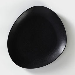 Тарелки Magistro Carbon, 26×23 см, набор 2 шт., фарфор, чёрные