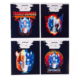 Цена за 20 шт. Тетрадь в линейку 24 листа, 1 сентября, 4 вида МИКС, обложка мелованный картон, Трансформеры