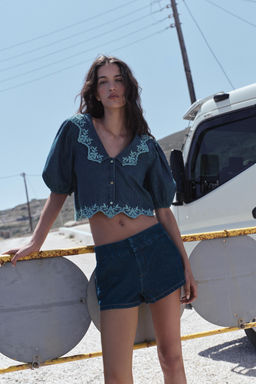 CAMISA Z1975 DENIM BORDADOS / ?ndigo