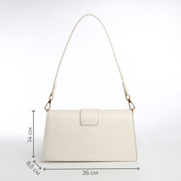 Сумка женская мессенджер TEXTURA на клапане, 26×8.5×14 см, молочная