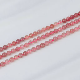 Бусины для украшений из Клубничного кварца (50 бусин) 39 см