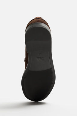 LEATHER PENNY STRAP LOAFERS - Zara фото 12