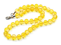 Бусы из хрусталя шарик матово-прозрачный 10мм, цв.желтый, 50см