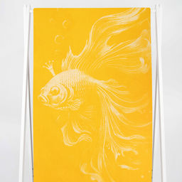 Полотенце махровое 6с102.411ж1 Золотая рыбка(т.желтый4) 67х150см