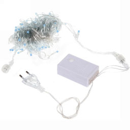 Гирлянда для улицы "Bright light" 10 м 100 ламп LED прозрач.пров.,8 реж, IP-54, Синий (возможность соединения)