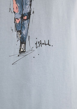 Denim K?z Bask?l? Mavi Istanbul Tisort  фото 8