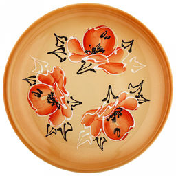 Блюдо керамическое "Натюрморт" д29см, h3,8см, "Мак бежевый" (Россия)