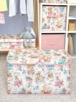VAL KTRP-BOX-LH2 Короб стелл. 2-х секционный с крышкой, высокий, 50*25*30 см, розов., ПУТЕШАСТИКИ, шт