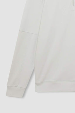 Мужская серая спортивная толстовка DeFactoFit стандартной посадки с воротником-стойкой и молнией из ткани для подводного плавания с аквалангом  фото 3