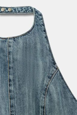 MONO CORTO HALTER DENIM TRF / Azul - Zara фото 6