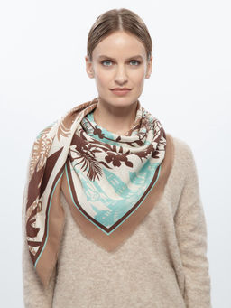 Платок жен. шелк+шерсть+мод 120х120 E16-8226-26 - Eleganzza фото 4