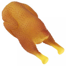 Игрушка для собаки Кура гриль 18х9х7см, с пищалкой, ПВХ, фактурная, желтый/бежевый, Пэт тойс (Pet toys) (Китай)