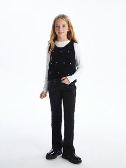 Bisiklet Yaka K?z ?ocuk Triko S?veter