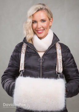 Шарф-воротник норка жемчуг