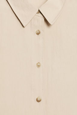 CAMISA CORTA MANGA ANCHA / Beige