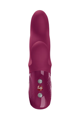 Вибратор с клиторальным стимулятором Fun Factory MiSS BI, силикон, бордовый, 17 см
