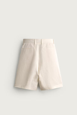 BERMUDA WIDE FIT PLIEGUES / Blanco roto - Zara фото 6