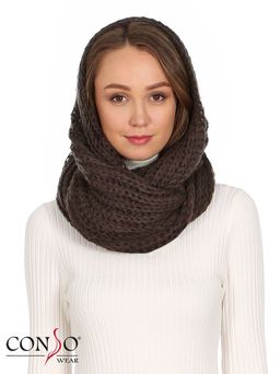 KN180334 - коричневый Шарф женский. Размер 40х60 см