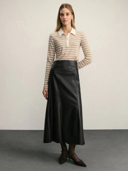 Лонгслив с отложным воротником в полоску / Zarina  фото 2