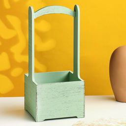 Кашпо - ящик деревянный Прованс 13,5х13,5х30 см оливковый