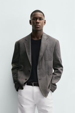 HERRINGBONE TEXTURED BLAZER - Zara фото 2