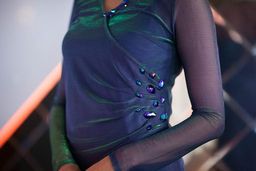 Платье Euro Moda 194 синий/изумруд