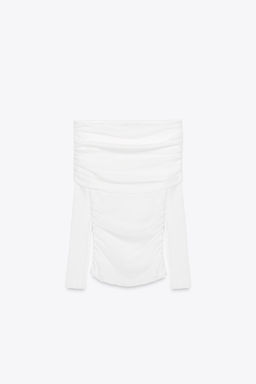 GATHERED BANDEAU T-SHIRT - Zara фото 5