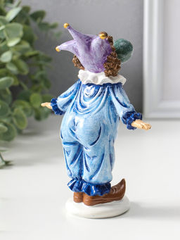 Сувенир полистоун "Клоун надувает шарик" сине-фиолетовый 16,5 см