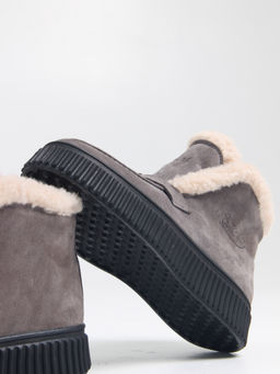 Ботинки 307.от11bl. серый замок замша/Мех