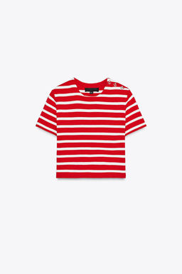 STRIPED KNIT SHORT SLEEVE TOP - Zara фото 4