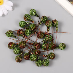Декор для творчества «Ежевика», набор 25 шт., коричнево-зелёный, 1.4×1.4×6.3 см