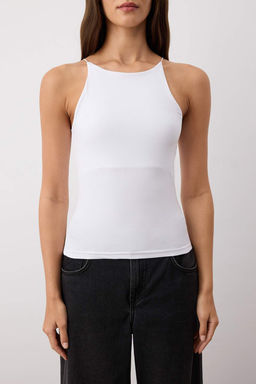 Siyah-Beyaz 2li Paket K?sa Ask?l? Vucuda Oturan Esnek Orme Atlet TWOSS25AL00062 - Trendyolmilla фото 3