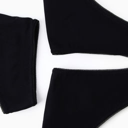 Трусы женские бразилиана Mark Formelle, набор 3 шт., чёрные, размер 48 (L)