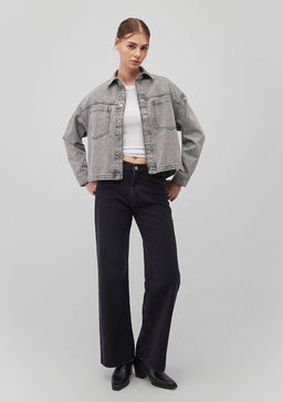 Pia Iconic Gri Denim Jean Gomlek