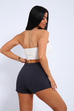 Шорты с карманами, футер с лайкрой 2-х нитка (00994, серый) - Плиона фото 10