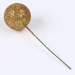 Фигурка для поделок и декора на проволоке «Шар», набор 20 шт., размер 1 шт. — 2.5×7 см, цвет золотой