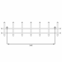 Вешалка настенная металл. "Норма 7" 70,5см (7 рожков, черная)