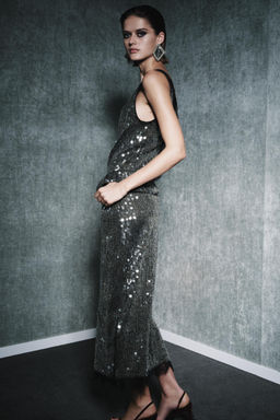 ZW COLLECTION SEQUIN LACE SKIRT - Zara фото 2