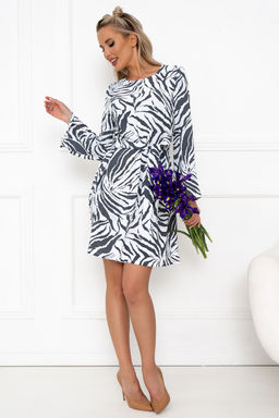 Платье Open Style 6289 белый/серый