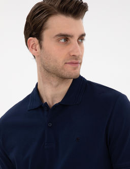 Lacivert Slim Fit Basic Ti__rt