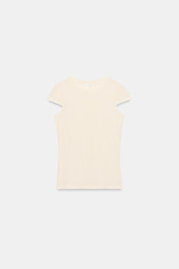 CAMISETA MINIMAL MANGA CORTA / Vainilla - Zara фото 7
