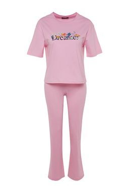 Trendyolmilla Lila %100 Pamuklu Eglenceli Bask?l? T-shirt-Pantolon Orme Pijama Tak?m? THMSS23PT00134  фото 49