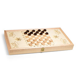 Нарды деревянные средние (рисунок-выжигание, фишки-дерево, лак) 500х250мм