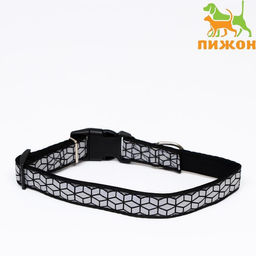Ошейник со светоотражающим орнаментом, 55 х 2,5 см, чёрный